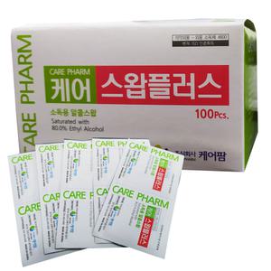 케어팜 케어 스왑플러스 100매, 일회용 알콜솜, 개별포장