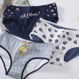 (3매) JPG08 주니어 면 삼각 팬티 초등학생 중학생 여아 속옷 85 90 95 100