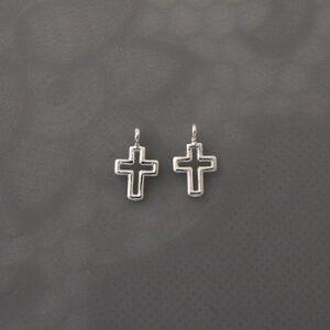 싼비즈 [8-504-11]순은펜던트 공간십자가 7x11mm 실버925 ,1개