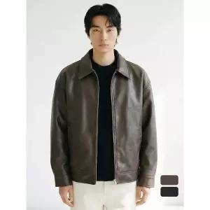 [하프클럽/해리슨]오버핏 레더 베이직 자켓 RTWC1939