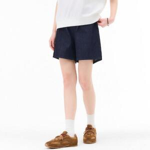 체이스컬트 HC24 올밴딩 4부 데님 팬츠 (S-L) 여자 연청 진청 인디고 데님 청 반바지