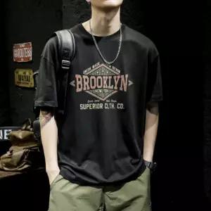 순면 남자 빅사이즈 브루클린 박스티 반팔 오버핏 레터링 티셔츠 프린팅 헬스