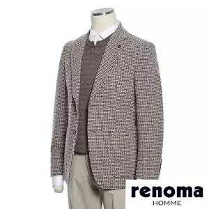 갤러리아 레노마 FW 모혼방 브라운 하운드 투스 체크 자켓 RQLMBJ53A