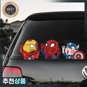 마블 시리즈 자동차 스티커 스파이더맨 데드풀 DIY 데칼 방수 PVC 창문 장식 재미