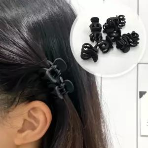 올림머리 반묶음 미니집게핀 블랙 10P