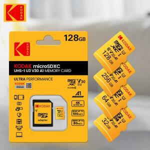 KODAK 플러스 마이크로 SD 카드, 미니 플래시 메모리 U3 4K TF 128GB, 64GB,