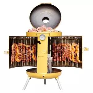 장사용 3중문 화로 항아리바비큐 원형 그릴 훈제 원통형 상업용 대형