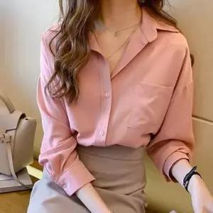 여자셔츠블라우스 스웨셔츠 기본셔츠 부드러운 블라우스 하와이안