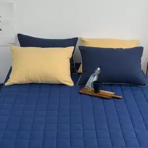 샤이니 누빔 순면 매트리스커버 q 네이비 단품 시트 침구패드 침대 매트