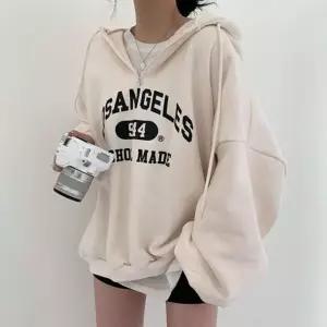 여성 베이직한 반집업 2컬러 레터링 후드티 LK-TA10