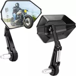 케미모토 모터사이클 빌렛 알루미늄 합금 바 엔드 미러 360도 볼 타입 조정 스쿠터 ATV 유니버설