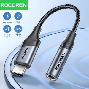 Rocoren USB C ~ 3.5mm 잭 Dac 오디오 케이블 남성-여성 헤드폰 어댑터 유형 변환기 ( Xiaomi 휴대폰 용)