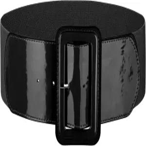 JASGOOD 여성 와이드 스트레치 벨트 빈티지 탄력 허리 드레스 패션 여성용 특허 사각 버클 포함