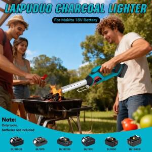 전기 숯불 점화기 800 ℃ 마키타 18V 배터리용 에어 블로워가 있는 화로 그릴 BBQ 나무 연소 가열 스타터