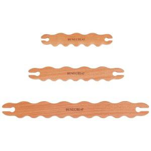 베네크리에이트 3종 나무 직조 도구, 물결 스틱 셔틀 비치 우드 DIY 공예용 스틱, 뜨개질 프로젝트, 5.9 / 7.68 11.6 인치