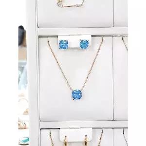 [하프클럽/ 주얼리] 세이브존05 Eleganc 아쿠아마린 스퀘어 목걸이 귀걸이 세