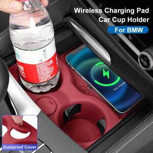 실리콘 자동차 컵 홀더 코스터 무선 충전 패드 폰 매트 BMW 3 5 시리즈 G22 U11