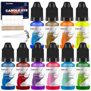 팬 아리쉬 양초 염료 - 왁스용 액체 오일 기반 10가지, DIY 만들기용 선명한 색상, 고농축 천연 색상