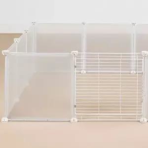 딩동펫 강아지 울타리 가림막 투명 소형 11p + 안전문 세트 MNS