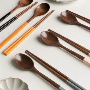 수저세트 4인 옻칠 우드 숟가락 젓가락 구성