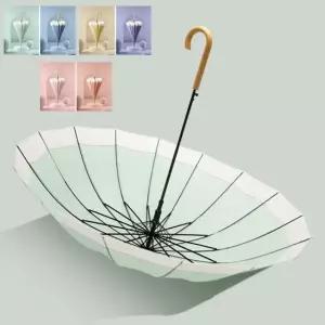 우드 핸들 장우산 튼튼한 우양산