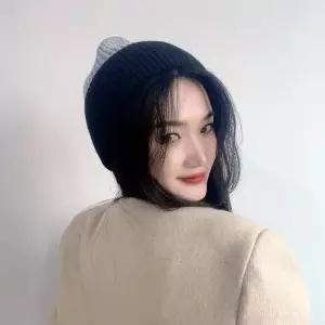 예쁜 방한 겨울 포근한 보온 기모 니트 따뜻한 비니 모자 회색