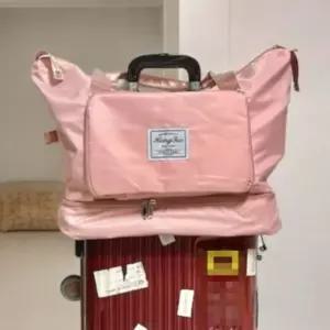 핑크 여행 보조 가방 접이식 보스턴백 천가방 짐가방 여행가방 보스턴백