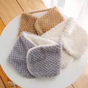 여성 극세사 단추 털목도리 겨울 보온 워머 스카프