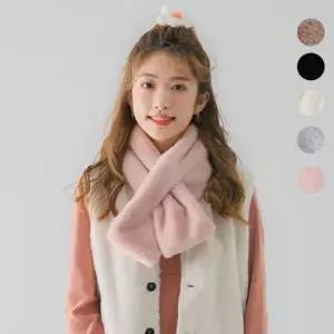 여성 겨울 넥워머 포근한 퍼 목도리 보온 방한 스카프 데일리