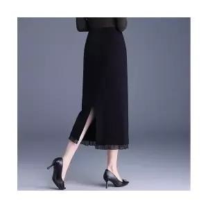 여성 러블리한 쉬폰 스커트 레이스 중기장 가을 하이웨스트 슬림핏 힙업 인기3