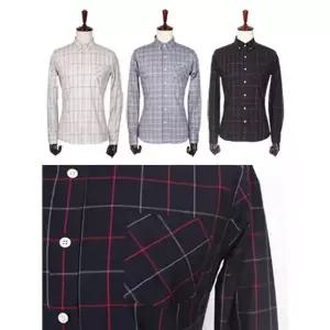 체크 빅사이즈 긴팔 정장 오버핏 스트라이프 가을