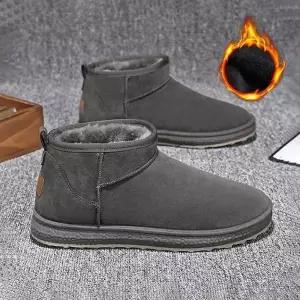 [RIZPICK]남성 3컬러 방한 털 겨울 통굽 숏부츠 4cm 데일리 방수 워커