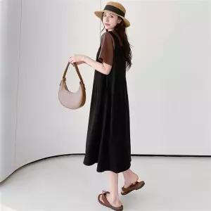 데이트룩 하객룩 멜빵스타일 데일리 원피스 편안한 오버핏 루즈핏