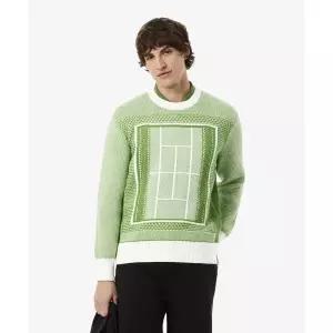 라코스테 LACOSTE 남성 테니스 코트 자카드 긴팔 크루넥 풀오버 AH0619-56G 4SI AH0619-56G4SI 479879