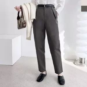 여성 빅사이즈 베리원턱 밴딩 우븐팬츠 오피스룩 여성바지 여성와이드팬츠