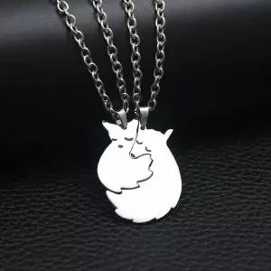 [콩심팥심]여우 우정 커플 목걸이 학생 심플 체인목걸이