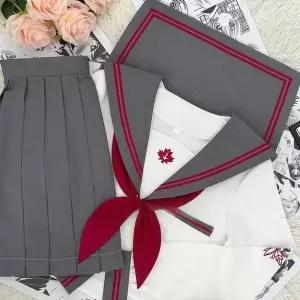 화이트레드 복고 유니폼 세라복 긴팔 교복세트 학생 ANT8+7fca