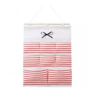 패브릭 스트라이프 벽걸이 포켓 정리함8구 포켓수납걸이 스프라이프수납함