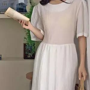 [디작소]여성 쉬폰 퍼프 플레어 스트랩 롱 원피스 (37716374)