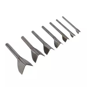 7 사이즈 (10mm 15mm 20mm 25mm 30mm 35mm 40mm)의 비타이헴 7개 V자형 가죽 공예 반원형 커터 펀치 스트랩