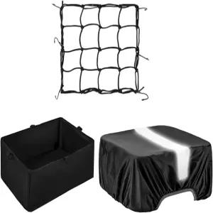 방수 커버와 카고 네트가 있는 DIRZA 자전거 바구니 라이너 뒷좌석 랙용 헤비 듀티 두꺼운 옥스포드 천