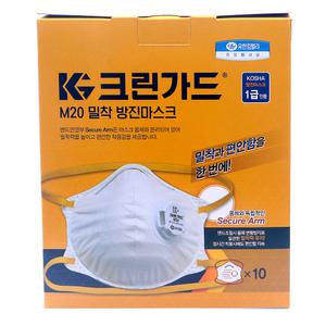 유한킴벌리 1급 방진마스크 M20 1BOX 10개 배기 밸브형 밀착 44084 분진 산업용 컵형 마스크 크린가드 3M 8822