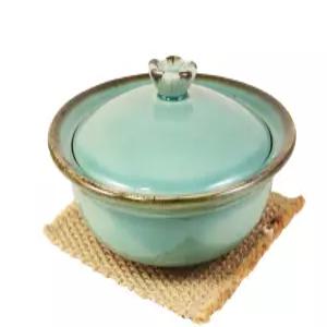 단고재 청자 꽃찜기 (대) / 죽그릇 찜그릇 반찬 스프용기 청자찬기 도자기 뚜껑찬기 집들이선물