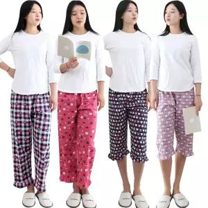 여성 특면 캐릭터 잠옷바지 7부 9부 슬레진저 잠옷 여자 홈웨어 하의