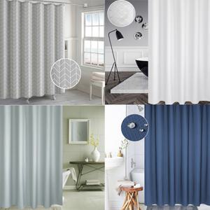 북유럽스타일 특수발수코팅 방수 화장실 욕실 커튼 욕실커텐 헤링본 패브릭 솔리드 4종