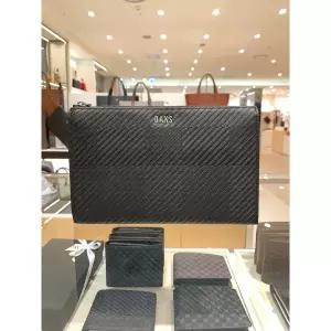 [롯데백화점]닥스 액세서리 블랙 체크패턴 소가죽 클러치백 DBBA2E305