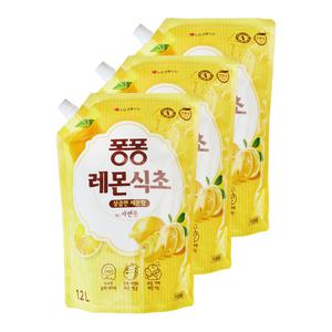 엘지 퐁퐁 주방세제 레몬식초 상큼한 레몬향 1200ml 3개 설거지