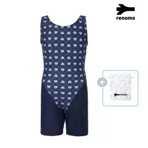 [레노마수영복](하남점) 폴리백  무상증정 여아동 U백 미니하트 2부 반신수영복 - GS2C841