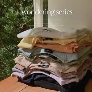 핫핑 [스테디셀러/기본템] 원더링 무지라운드 긴팔티셔츠