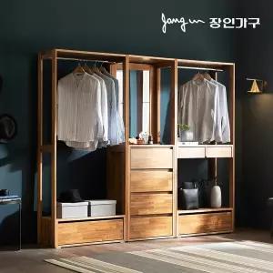 장인가구 세이 원목 드레스룸 2200 옷장 2단서랍 화장대